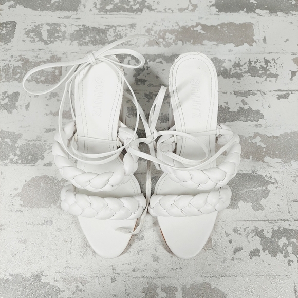 New SCHUTZ Zarda Ankle Tie Sandal In White i484 - Picture 12 of 13